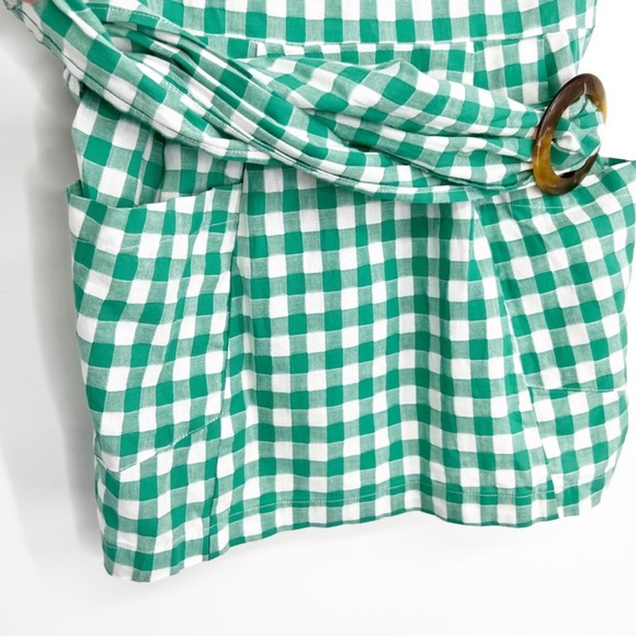 Anthropologie - Green Gingham Blouse - Size 6 - Picture 7 of 15
